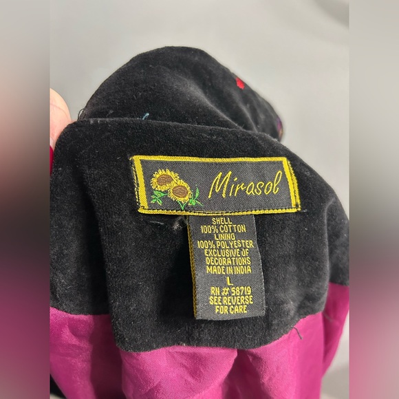 Vintage Mirasol embroidered coat jacket black velvet READ - Picture 6 of 10